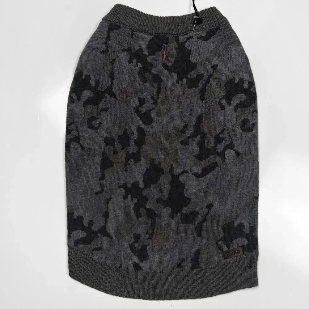 NWT Reddy Gray Camo Dog Sweater Pet Clothes Clothing Grey Camouflage
